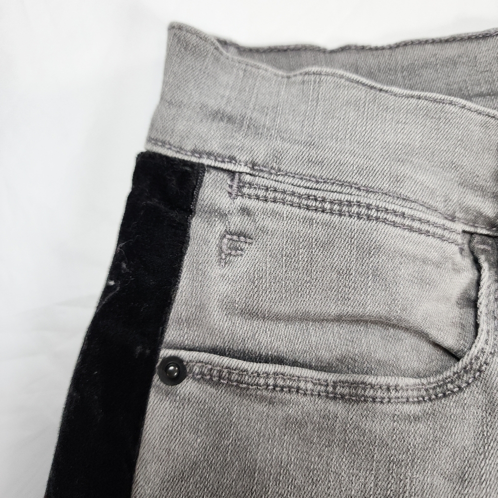 FRAME Grey Le High Skinny Velvet Tux Grimes Size 27 (28" Inseam) - Picture 9 of 17